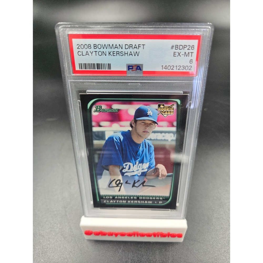 2008 Bowman Draft Clayton Kershaw Rookie Card #BDP26 PSA 6 EX-MT Dodgers RC